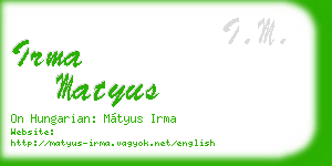 irma matyus business card