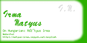 irma matyus business card